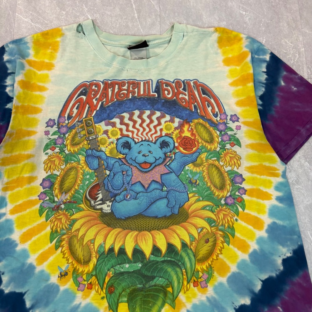 Liquid Blue Grateful Dead Tie Dye Shirt Mens Large 2006 Sunflower Dancing Bears - Picture 2 of 7